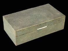 Shagreen cigarette box, 19cm across.