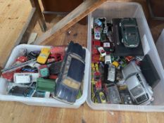 Two boxes of Diecast toy vehicles.