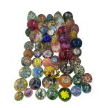 Collection of paperweights including Dumps, Millefiori, etc.