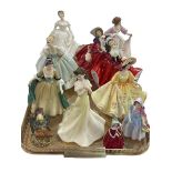 Collection of eleven Royal Doulton figures including Sunday Best, First Dance, Autumn Breeze, Nancy,