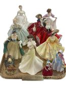 Collection of eleven Royal Doulton figures including Sunday Best, First Dance, Autumn Breeze, Nancy,