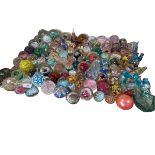 Collection of glass paperweights including Dumps, Millefiori, etc.