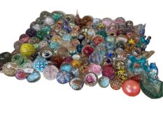 Collection of glass paperweights including Dumps, Millefiori, etc.