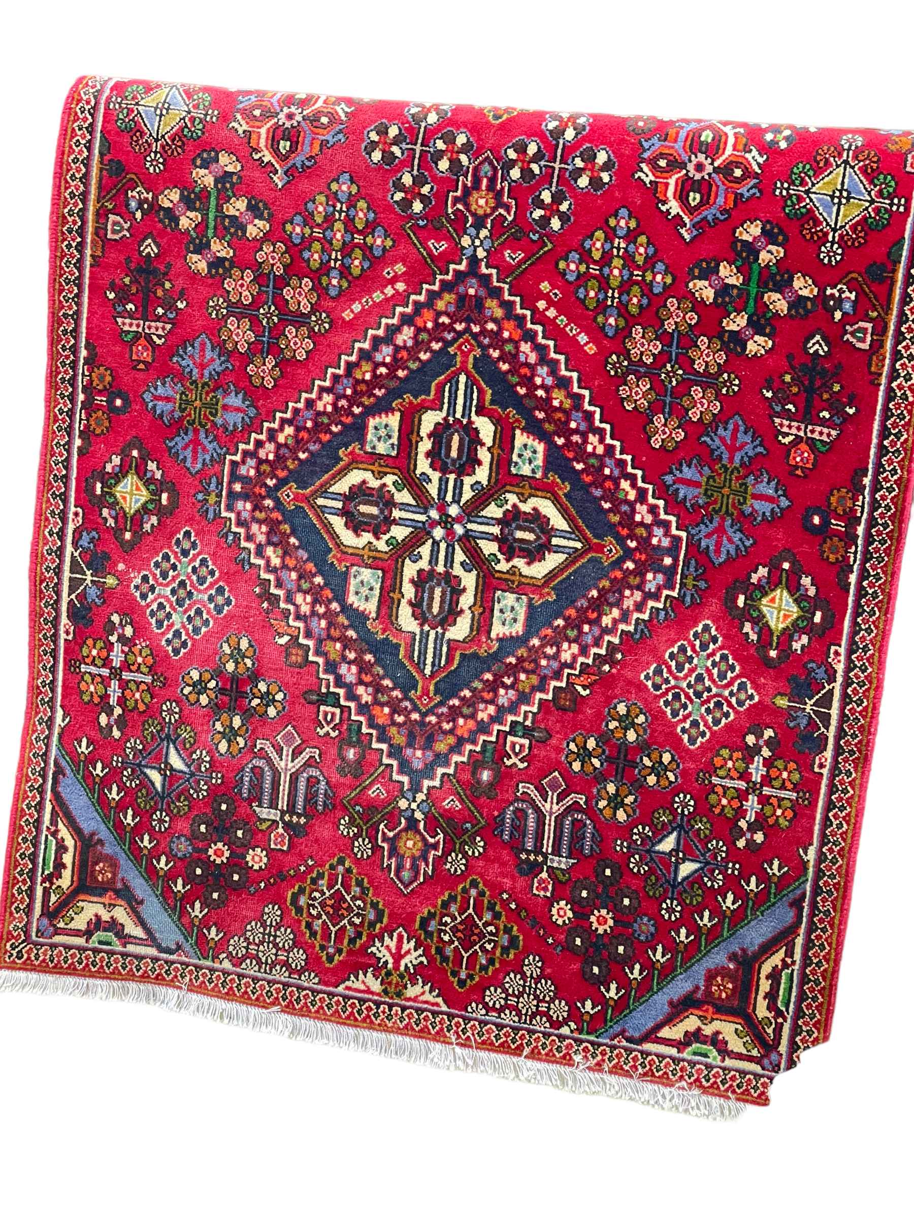 Hand knotted Persian Abadeh carpet runner 3.73 by 1.05.