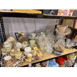 WITHDRAWN Collection of Royal Crown Derby, glass, Shelley, table lamps, part teawares, etc.