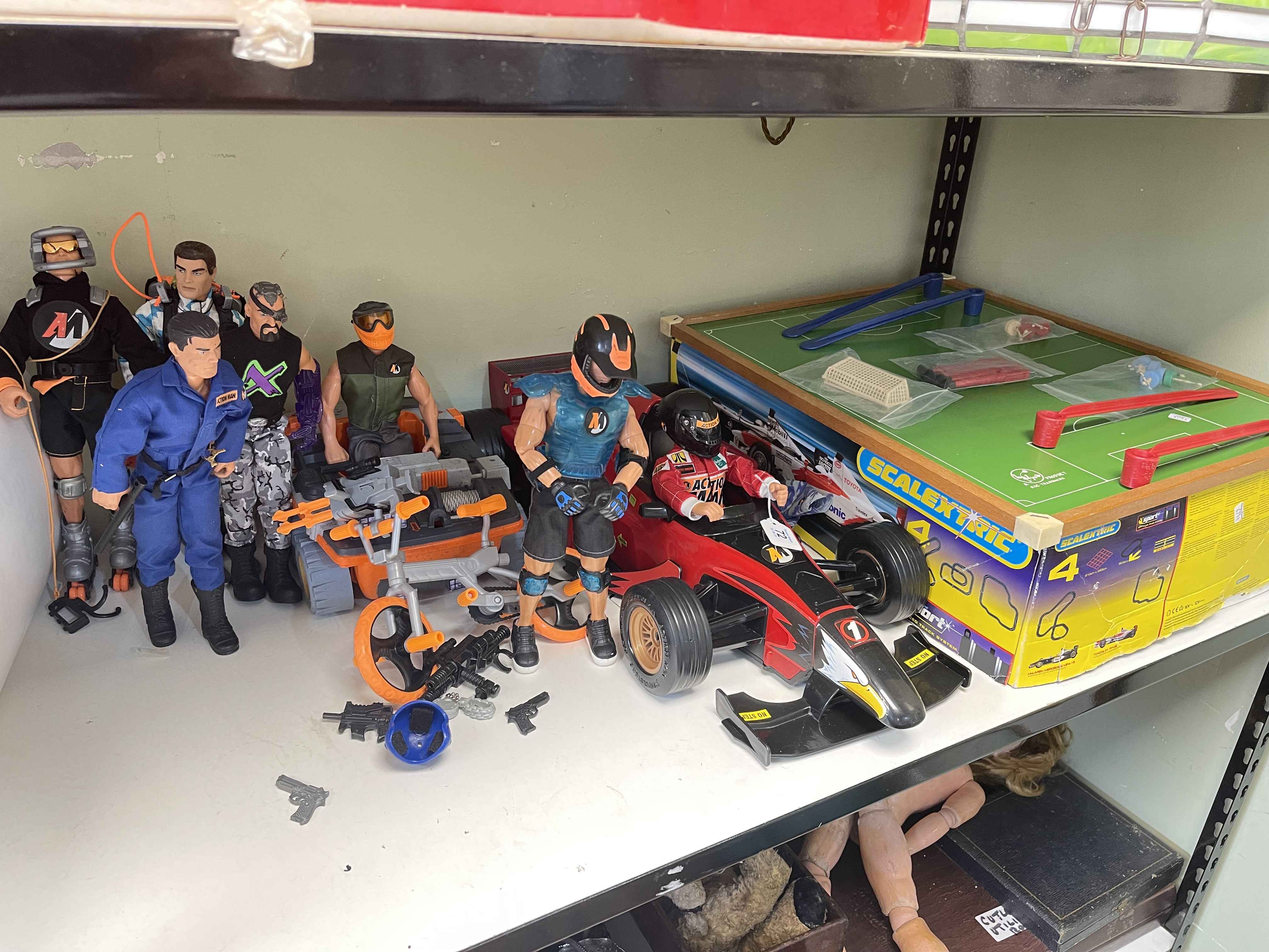 Collection of Action Man including race car driver, police, BMX rider, etc,