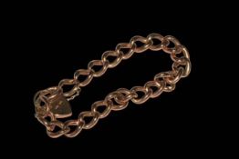9 carat gold link bracelet with padlock fastener.