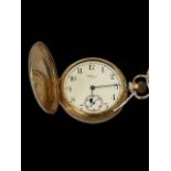 9 carat gold keyless gents pocket watch.