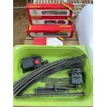 Hornby electric railway items including three boxed locomotives.