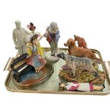 Tray lot with Border Fine Arts and figurines (8).