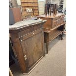 19th Century oak corner cabinet, mahogany side unit,