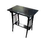 Late 19th Century ebonised aesthetic movement side table, 63cm by 39cm.