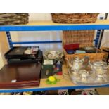 Arthur Price canteen of cutlery, Diecast vehicles, Swarovski, silver plate tea set with tray,