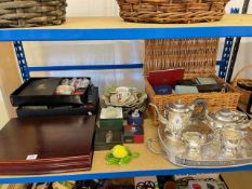 Arthur Price canteen of cutlery, Diecast vehicles, Swarovski, silver plate tea set with tray,