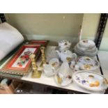 Collection of Royal Worcester Evesham, three hand painted floral plaques, etc.