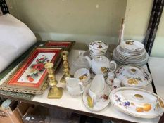 Collection of Royal Worcester Evesham, three hand painted floral plaques, etc.