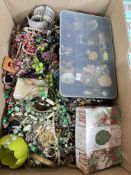 Box of costume jewellery.