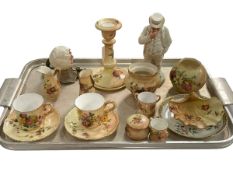 Collection of Royal Worcester including James Hadley figure, Lotus Petal 107 and Blushware,