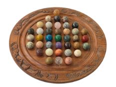 Solitaire board with semi-precious stones.