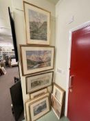 Collection of ten various framed watercolours.