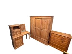 Pine bedroom furniture comprising wardrobe 177cm wide, 197cm high, dressing table,