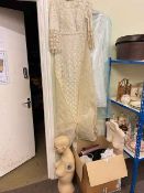 Vintage wedding gowns, part mannequin, handbags, veils, etc.