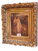 Gilt framed figure picture on panel, 42cm by 37cm overall, signed Wilhelm Kray.