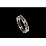 Platinum band ring, size R.