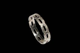 Platinum band ring, size R.