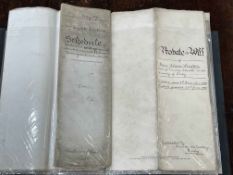 Collection of indentures, legal documents, letters dating circa 1850's to 1930's,