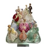 Collection of Royal Doulton and Coalport figures (12).