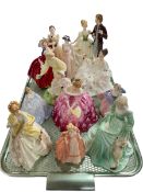 Collection of Royal Doulton and Coalport figures (12).