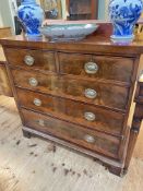 Victorian mahogany four height chest of drawers, 106cm wide.