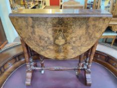 Victorian burr walnut Sutherland table.