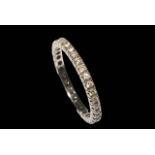 18 carat white gold eternity ring, size N.