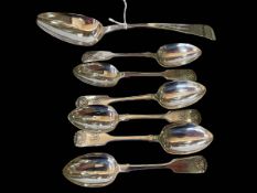 Georgian silver bright cut tablespoon by Peter, Ann and William Bateman,