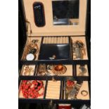 Jewellery box and contents.