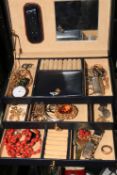 Jewellery box and contents.
