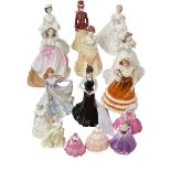 Collection of fifteen Coalport lady figures.