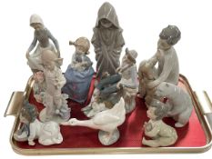 Collection of five Lladro and five Nao figures (two Nao with boxes) (10).