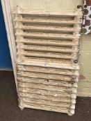 Vintage cast iron wall mountable 16 and 9 fin radiators.