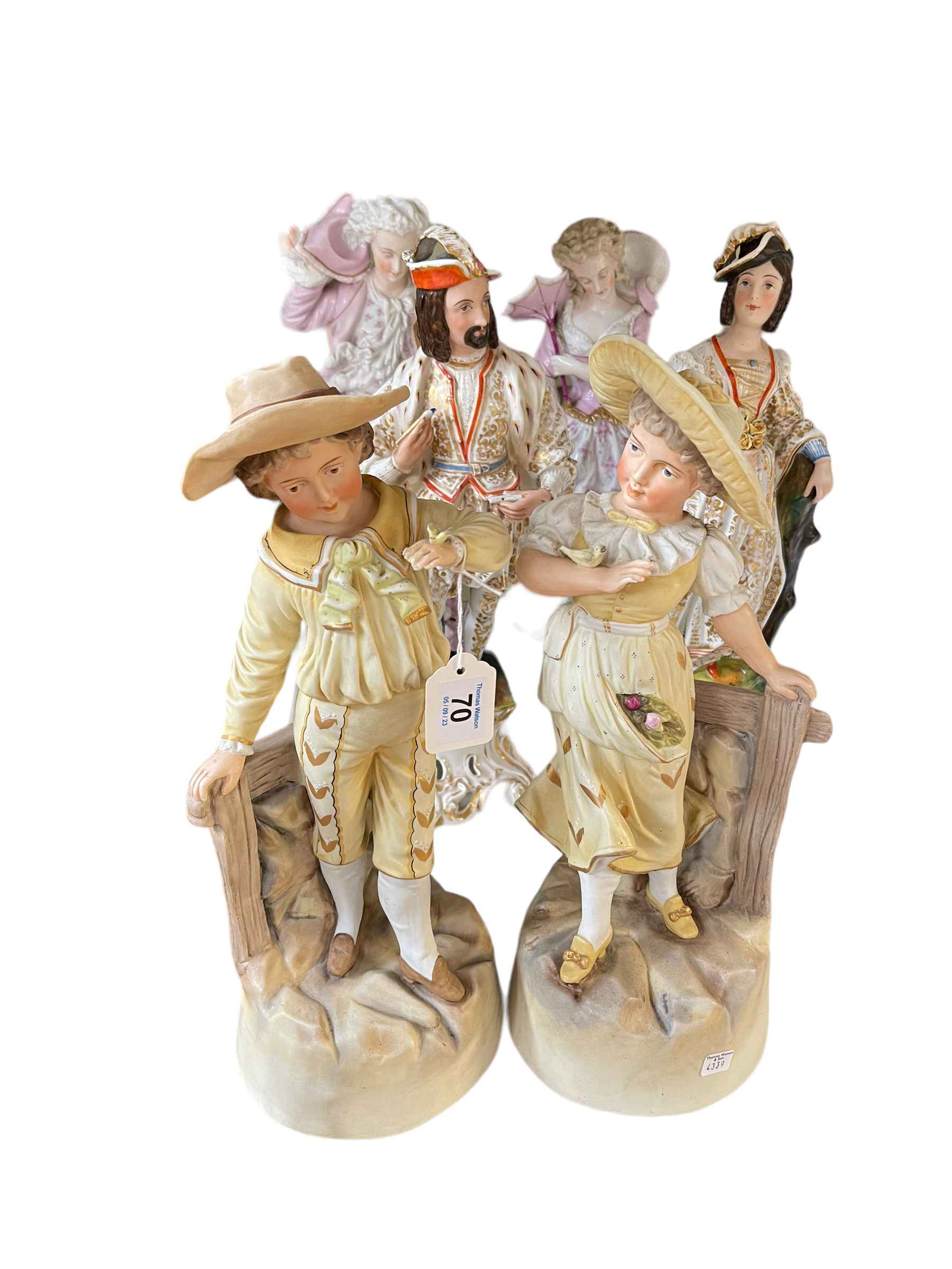 Collection of Continental figurines, decorative vases, etc.