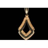 9 carat yellow gold and diamond pendant.