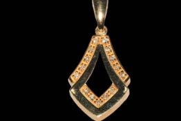 9 carat yellow gold and diamond pendant.