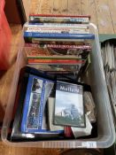 Railway books and a section of tube from boiler of 'Mallard'.