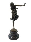 Bronze dancing figure, 39cm.