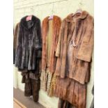 Collection of fur jackets.