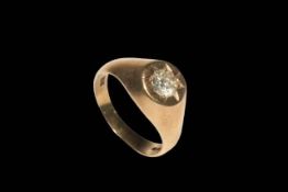 9 carat gold half carat diamond gents ring.