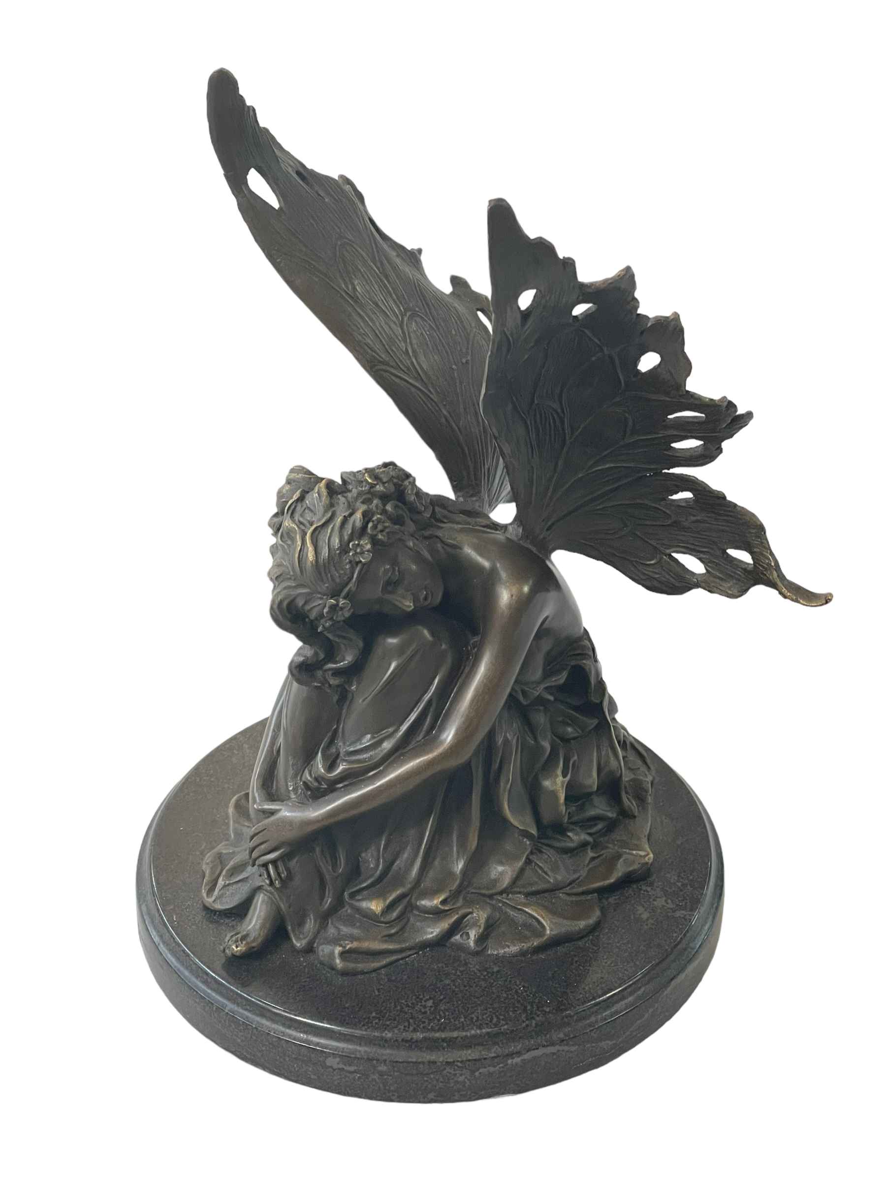 Bronze fairy figure, 23.5cm.