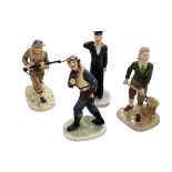 Four Coalport limited edition 'King and Country' figures.